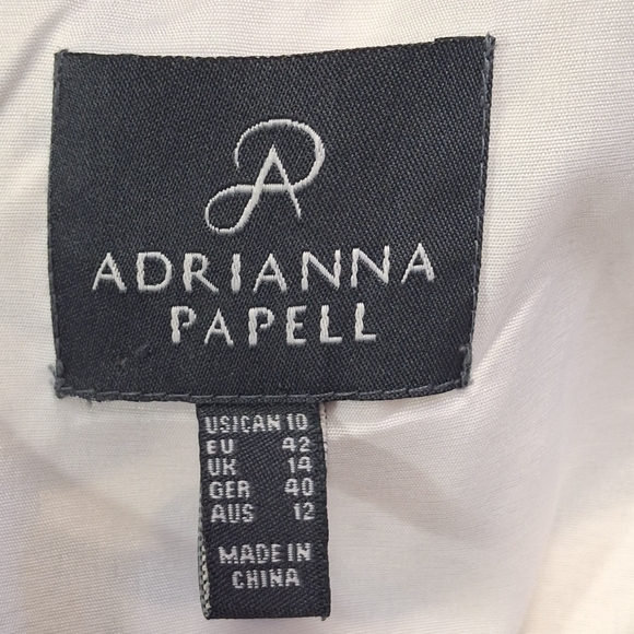 Adrianna Papell Ivory with Black Floral Lace-Print Sheath Dress  Women Size 10 - Picture 2 of 16